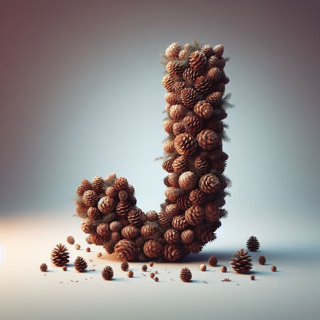 Pine cone — litera J