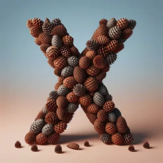 Pine cone — litera X
