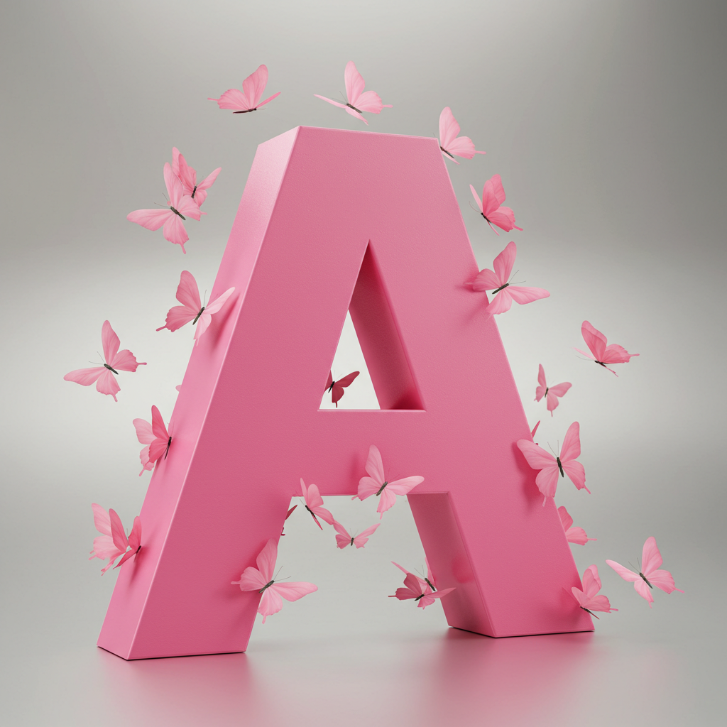 Pink butterflies — litera A
