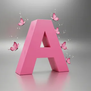 Pink butterflies — litera A (wariant 2)