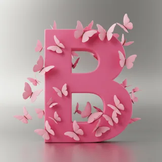 Pink butterflies — litera B