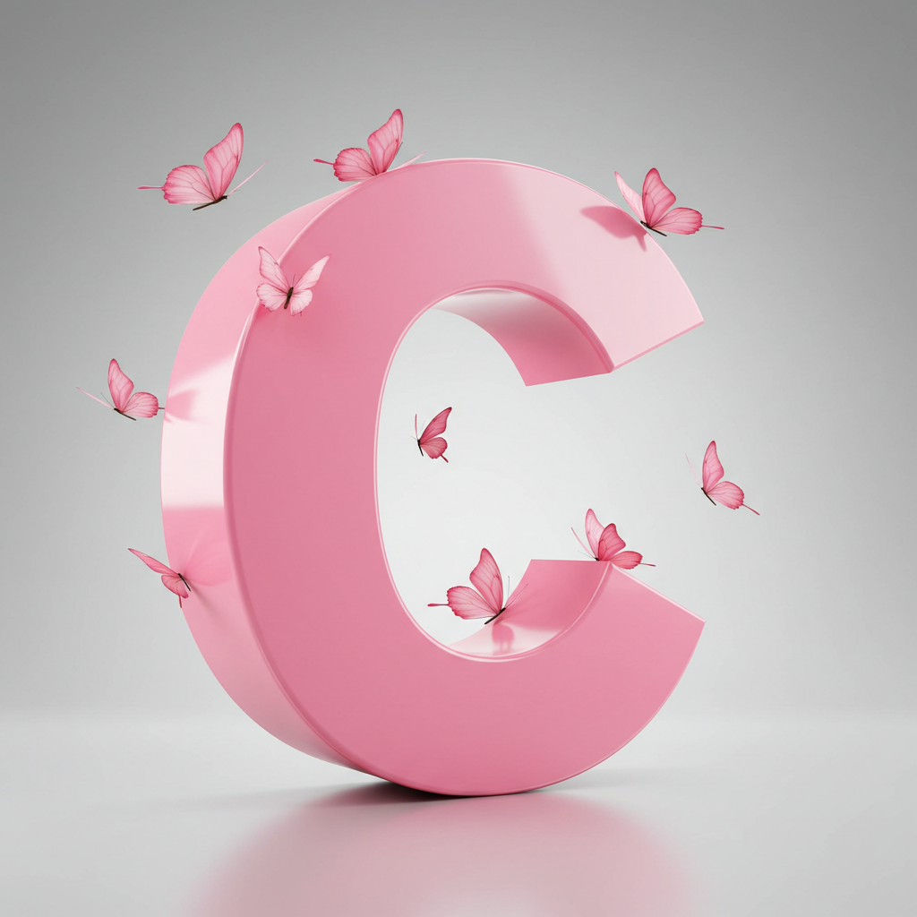 Pink butterflies — litera C