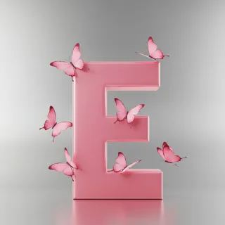 Pink butterflies — litera E