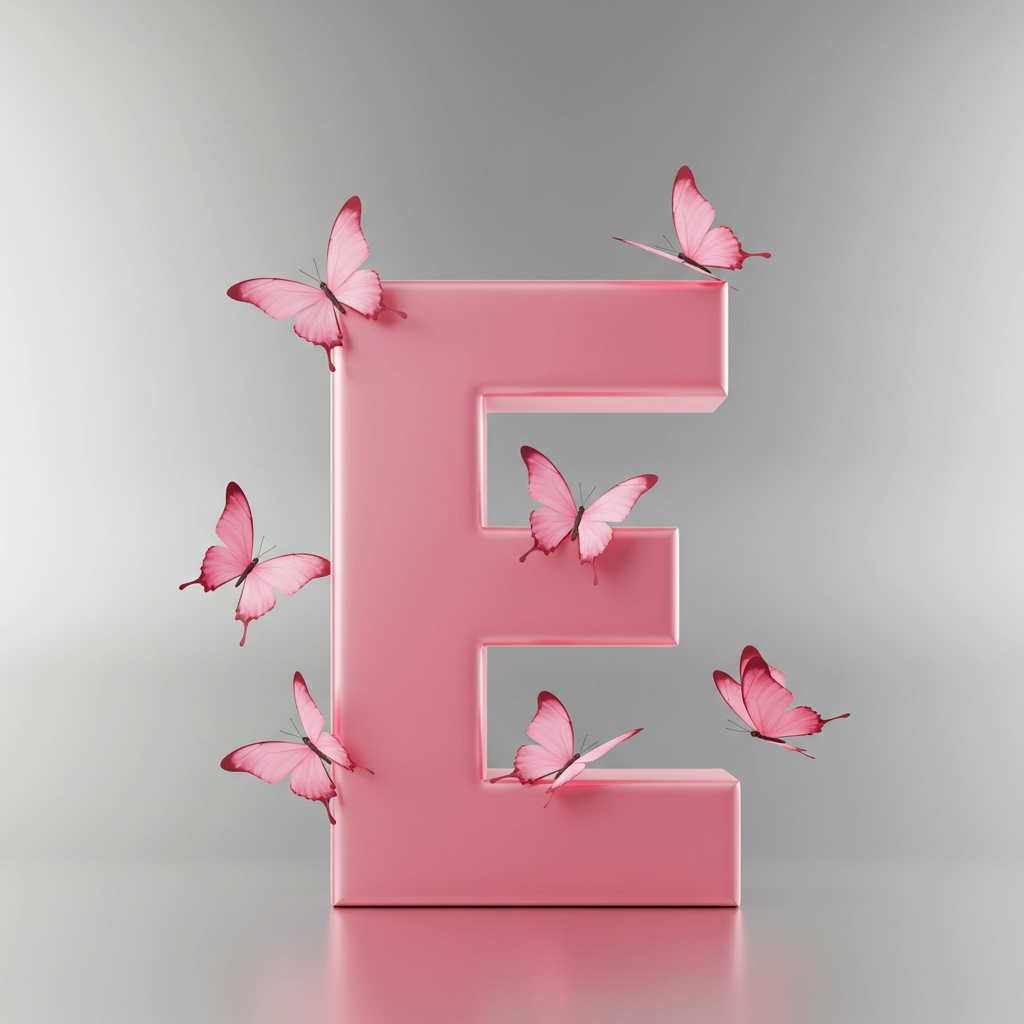 Pink butterflies — litera E