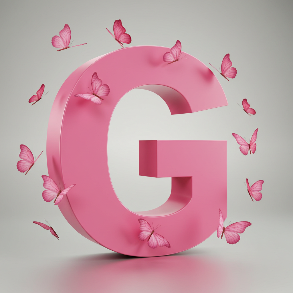 Pink butterflies — litera G