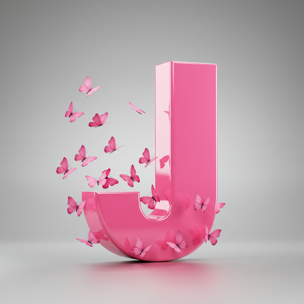 Pink butterflies — litera J