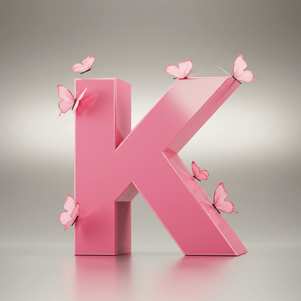 Pink butterflies — litera K