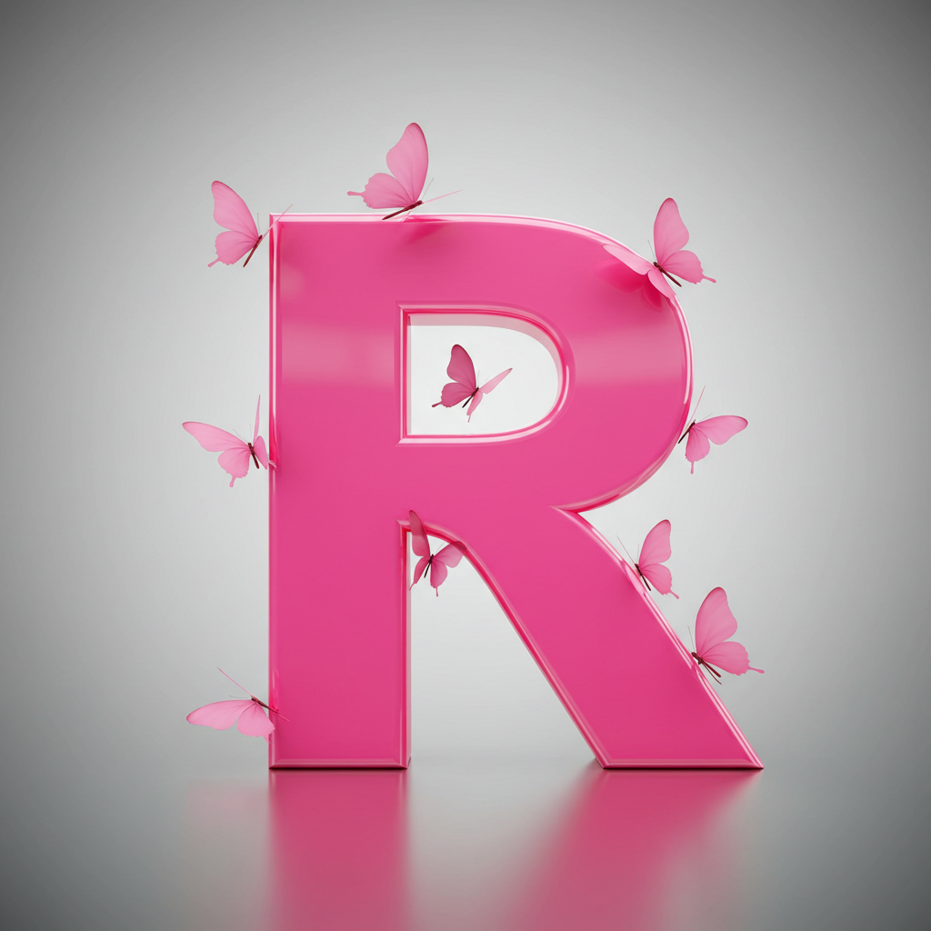 Pink butterflies — litera R