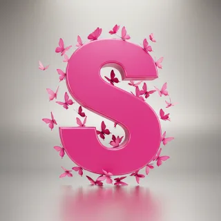 Pink butterflies — litera S