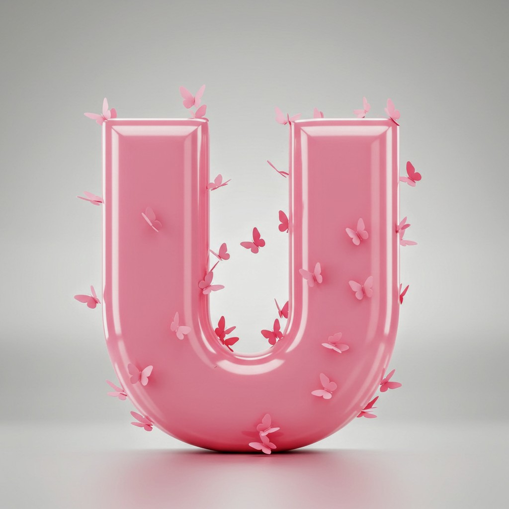 Pink butterflies — litera U