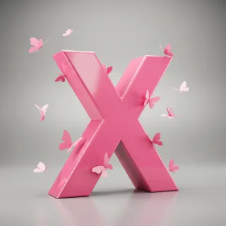 Pink butterflies — litera X