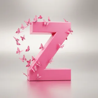 Pink butterflies — litera Z