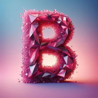 Pink crystals — litera B