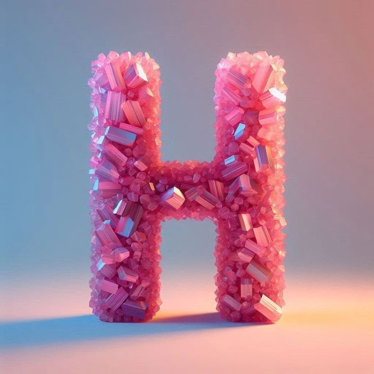 Pink crystals — litera H