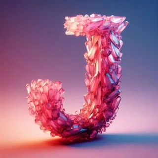 Pink crystals — litera J
