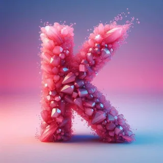 Pink crystals — litera K