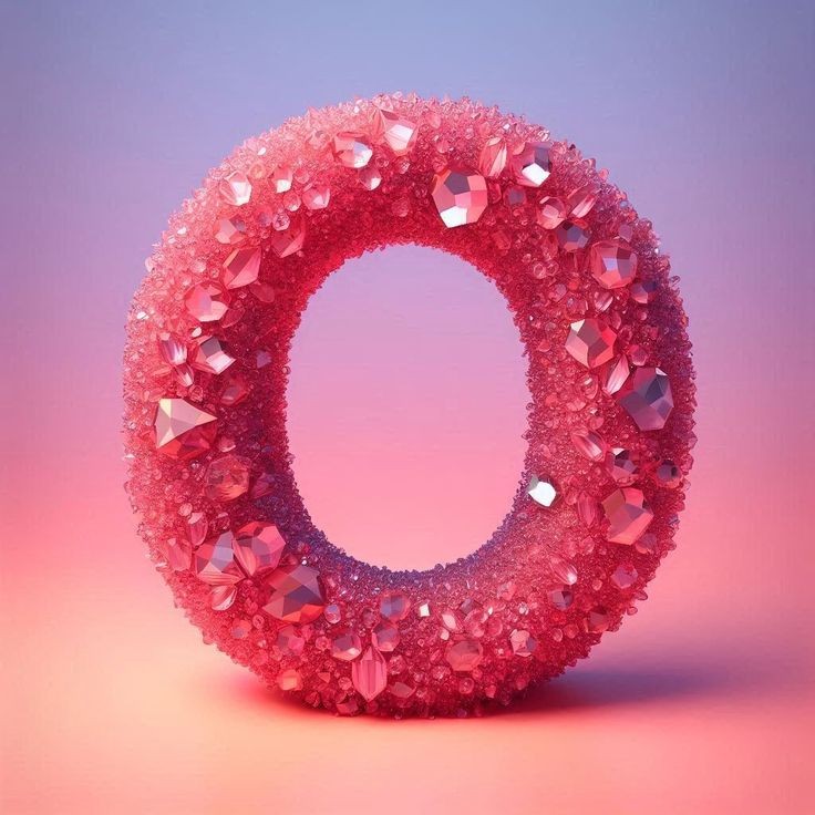 Pink crystals — litera O