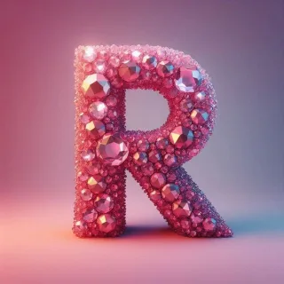 Pink crystals — litera R