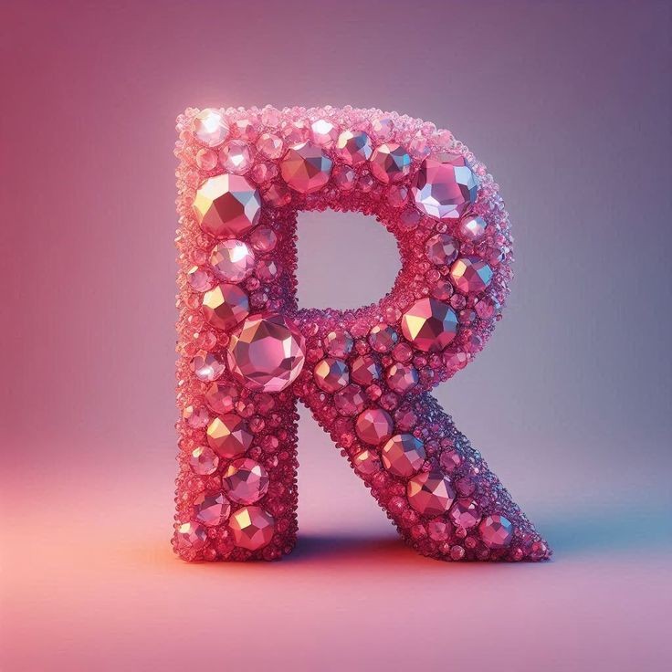 Pink crystals — litera R