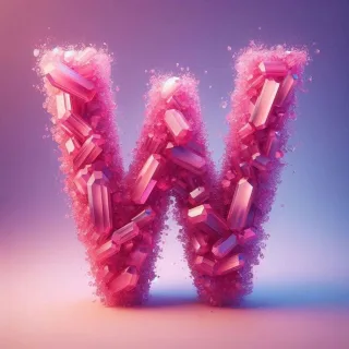 Pink crystals — litera W