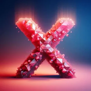 Pink crystals — litera X