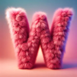 Pink fur — litera W