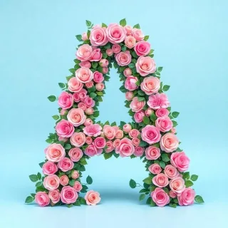 Pink roses — litera A