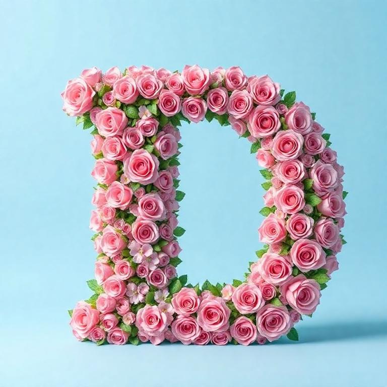 Pink roses — litera D