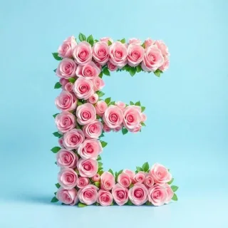 Pink roses — litera E