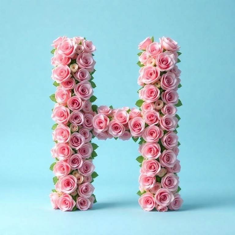 Pink roses — litera H