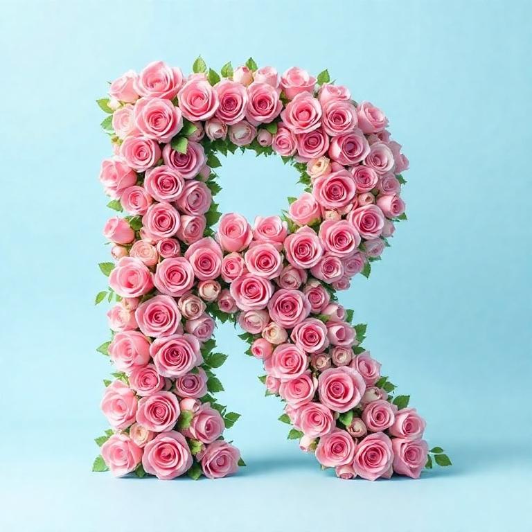Pink roses — litera R