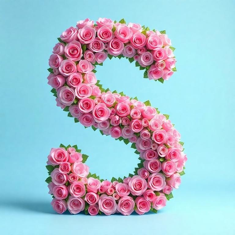 Pink roses — litera S
