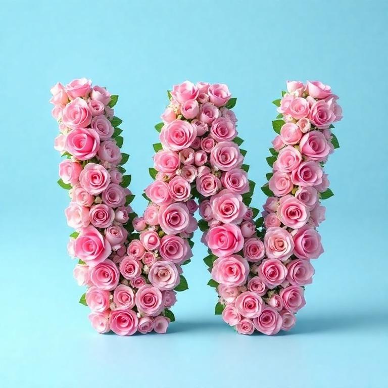 Pink roses — litera W