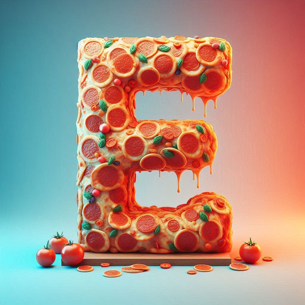 Pizza — litera E (wariant 2)