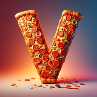 Pizza — litera V (wariant 2)