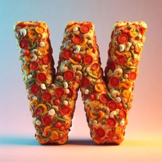 Pizza — litera W (wariant 2)