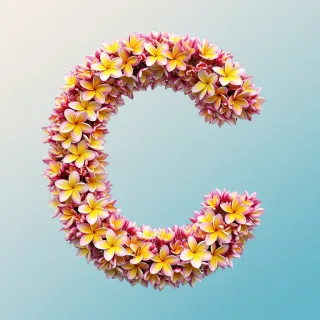 Plumeria — litera C (wariant 2)