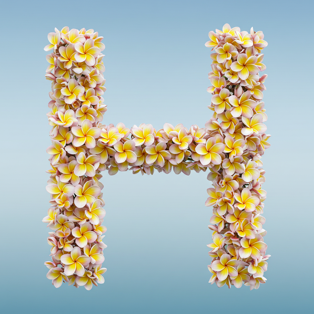 Plumeria — litera H (wariant 2)