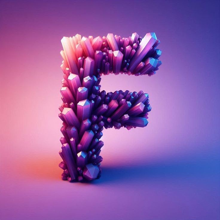 Purple crystal — litera F
