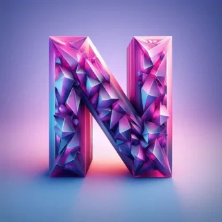 Purple crystal — litera N