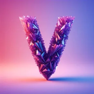 Purple crystal — litera V