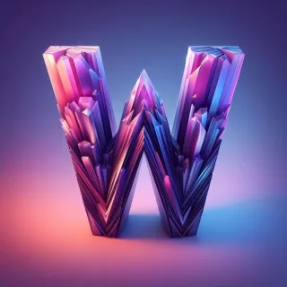 Purple crystal — litera W
