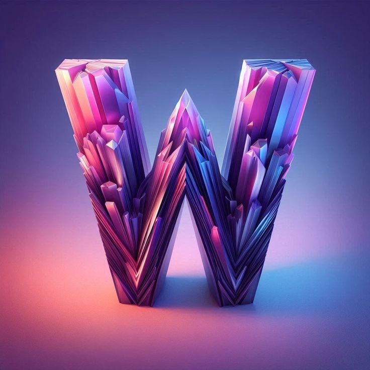 Purple crystal — litera W