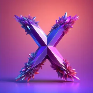Purple crystal — litera X