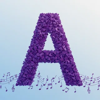 Purple hearts — litera A (wariant 2)