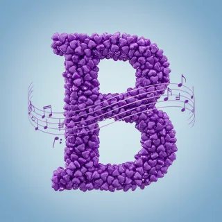 Purple hearts — litera B (wariant 2)