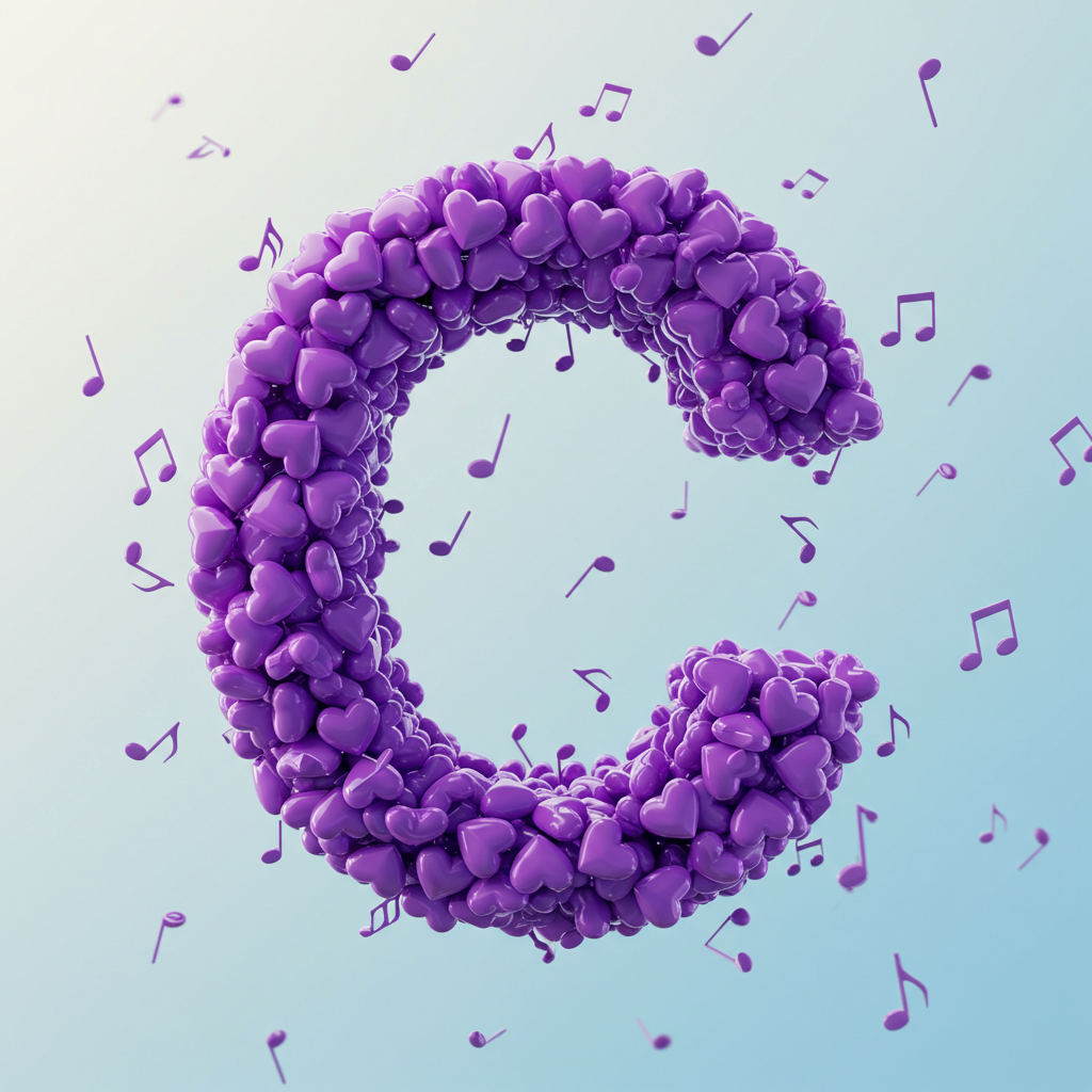 Purple hearts — litera C (wariant 2)