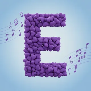 Purple hearts — litera E
