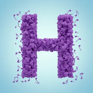 Purple hearts — litera H