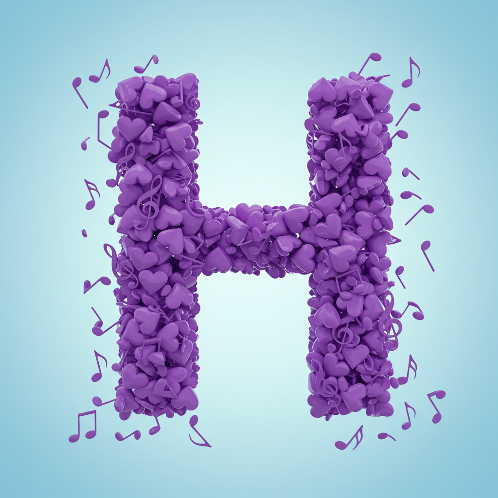 Purple hearts — litera H